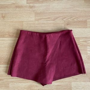 Dress Forum Maroon Suede Skort
